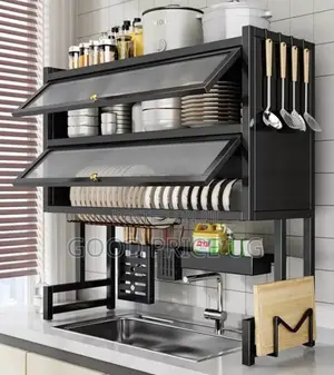 Multifunctional 2-Tier Over-the-Sink Dish Drying Rack