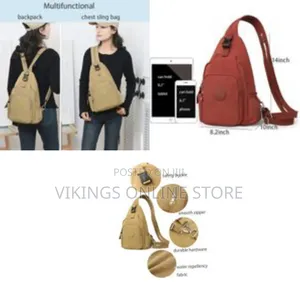 Multi-Pocket Chest Bag Lightweight Business 3-Way Small Backpack Purse