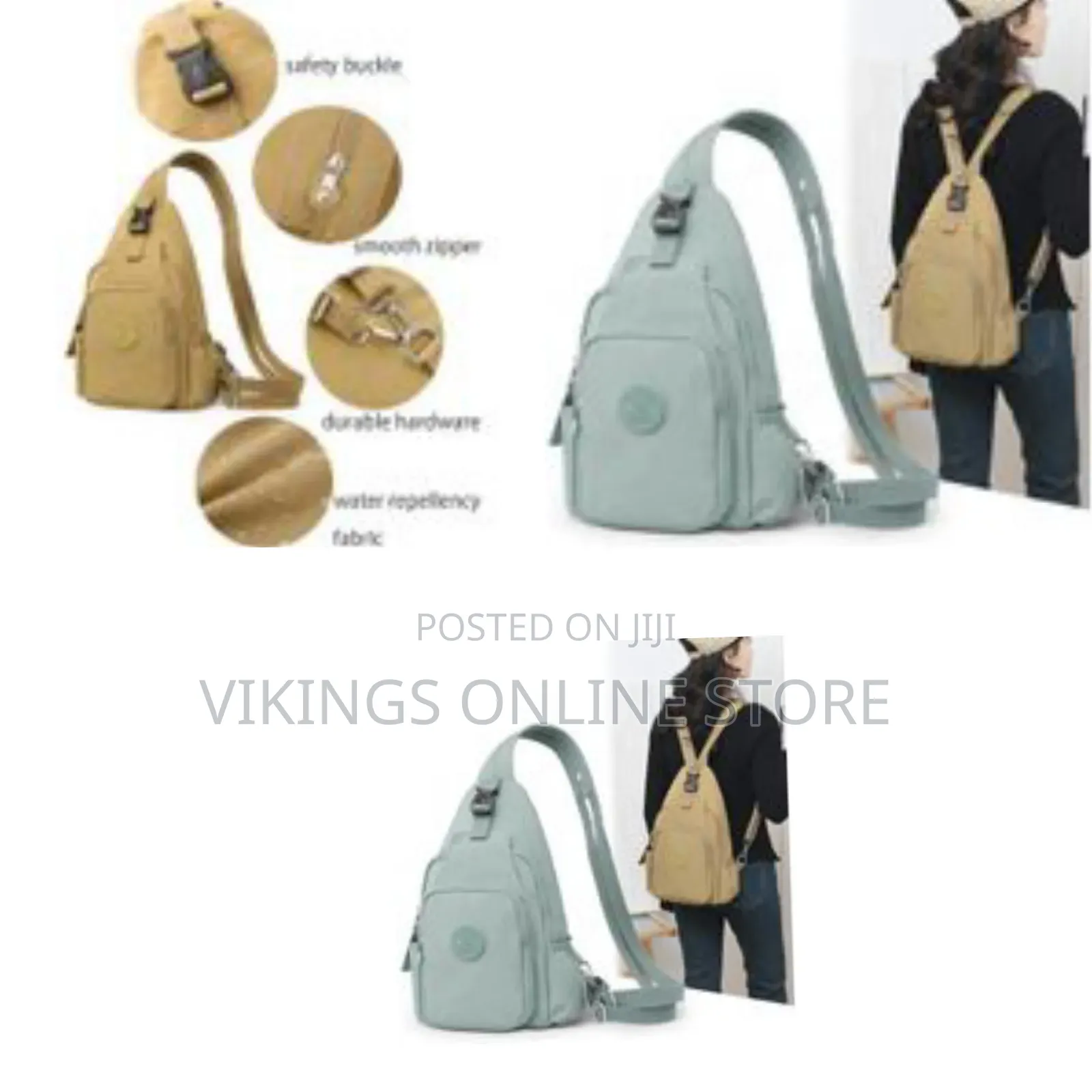 Multi-Pocket Chest Bag Lightweight Business 3-Way Small Backpack Purse