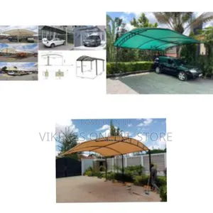 2 Cars Modern Carport Installer-Curved Design Car Shade-Waterproof