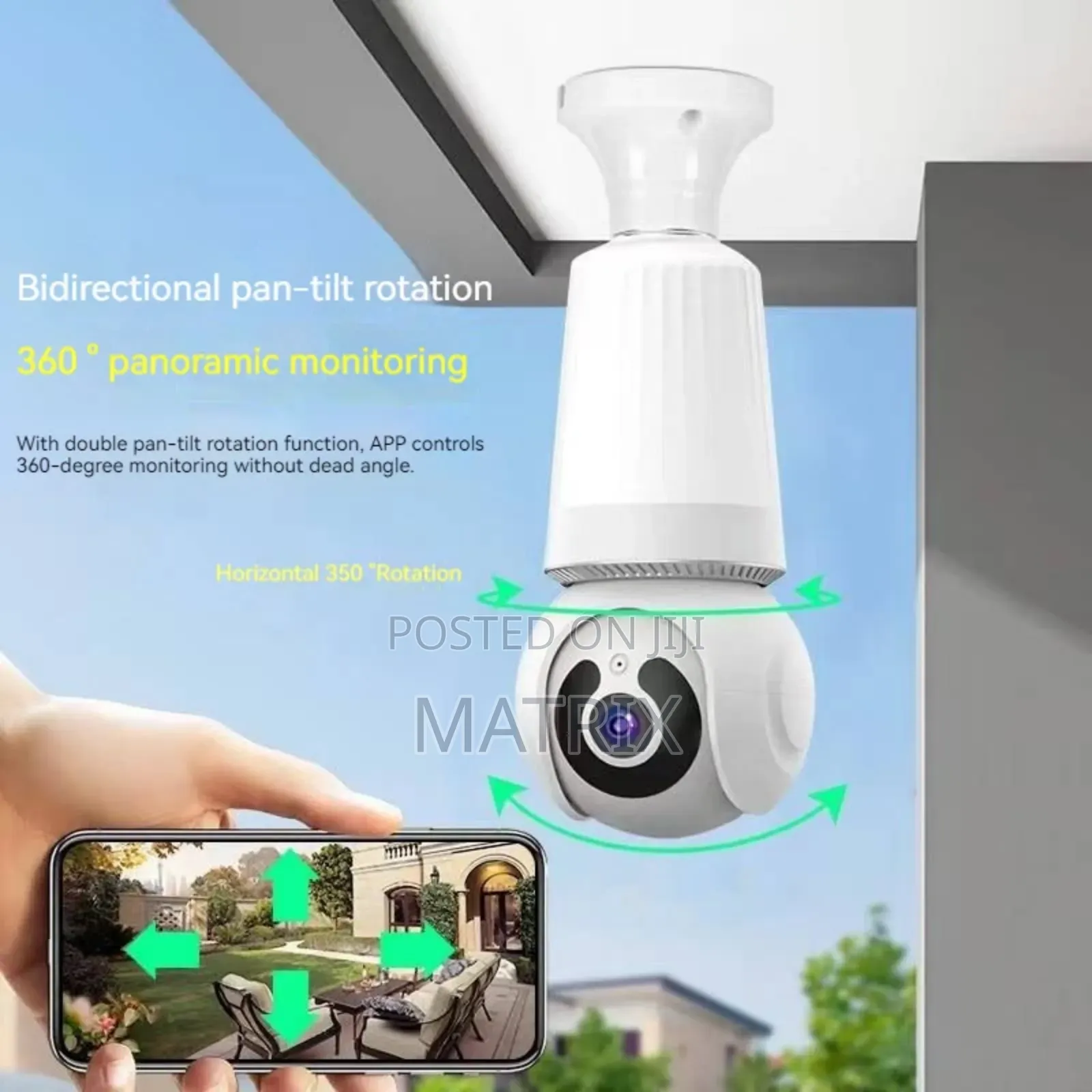E27 Bulb Camera 2 in 1 Wi-Fi 2 Way Talk CCTV Security Camera