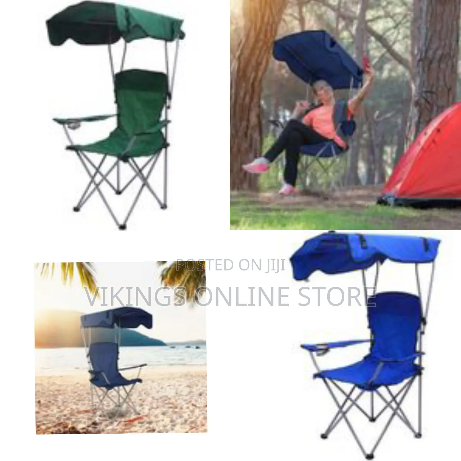 Beach Chair With Umbrella Comfortable Breathable Folding Camping