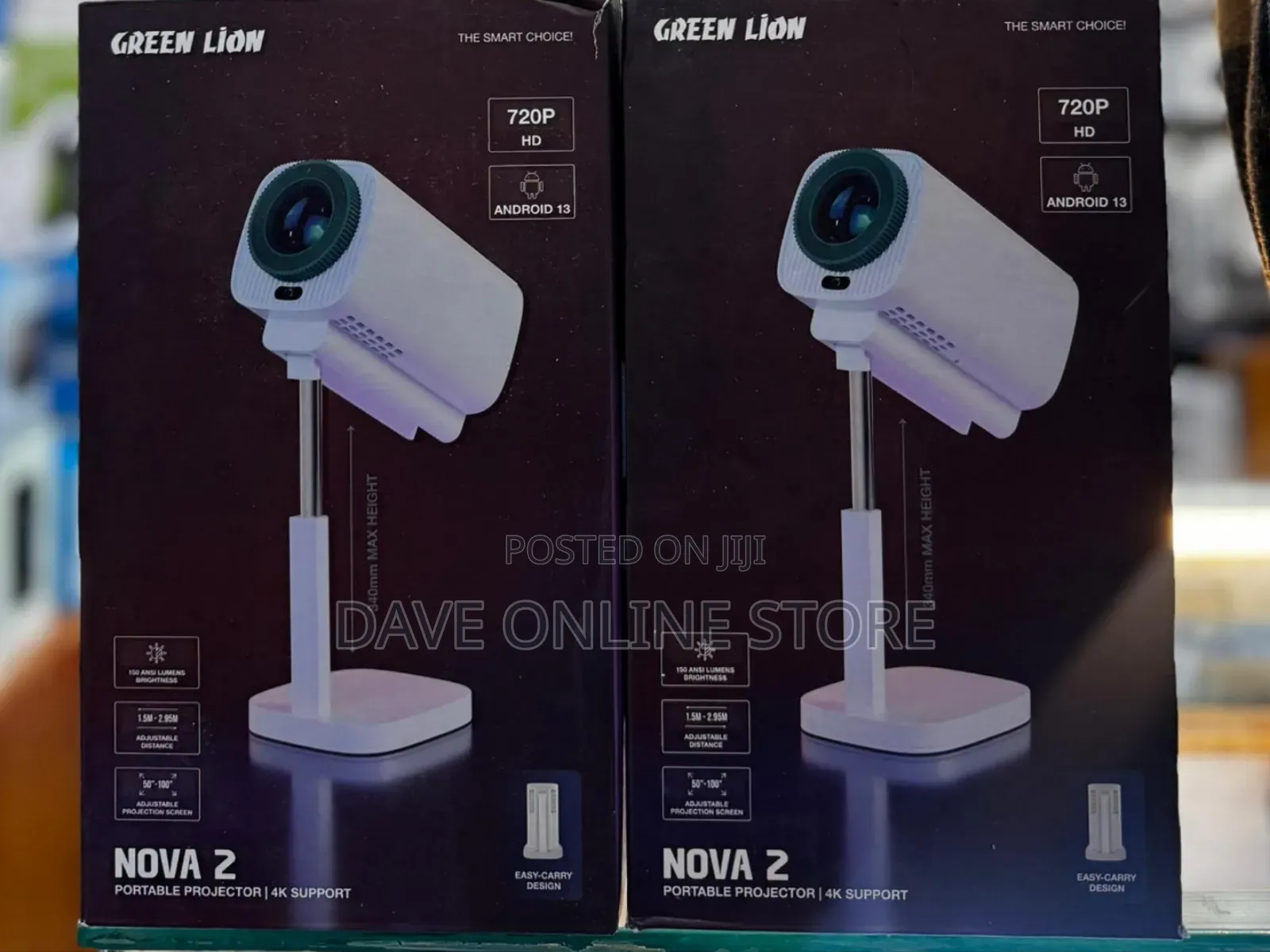 Green Lion Nova 2 Portable Projector With Support -