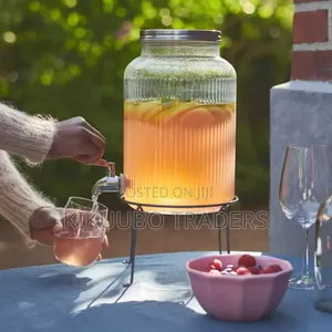 8l Glass Jar Juice Dispenser With Stand