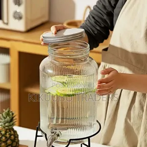 5l Glass Jar Juice Dispenser With Stand