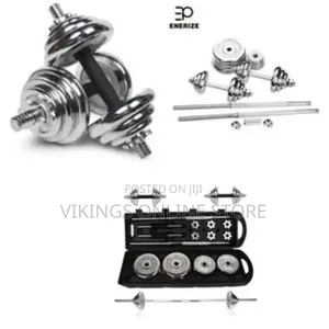 Home Gym 50kg Adjustable Chrome Dumbbell Barbell Set With Carry Case
