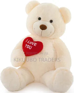Giant White Teddy Bear Plush With I Love You