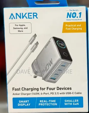 Anker 140w Usb C Charger, Laptop Charger, 4-Port Multi-Device