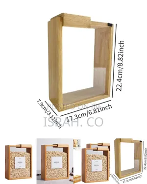 Wooden Cereal Storage Box, Airtight Pantry Bins Container With Lids