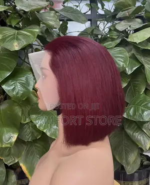 Ear to Ear Wig Maroon Bob 10 Inches