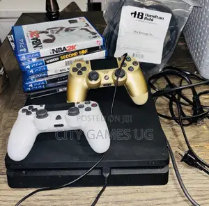 Sony Playstation 4 Slim - With 7 Games, 2 Controllers . Hdmi