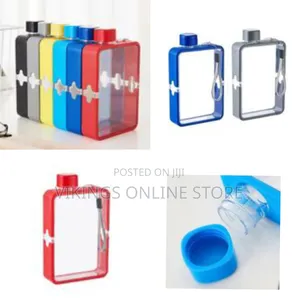 380ml Flat Water Bottle Memo Notebook Travel Slim Drink Water Bottle