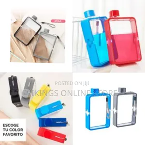 380ml Flat Water Bottle Memo Notebook Travel Slim Drink Water Bottle