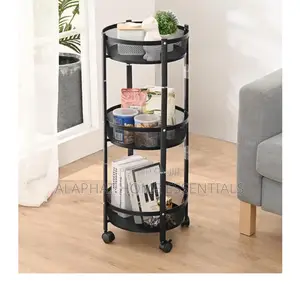 3-Tier Round Rolling Storage Cart/Rack