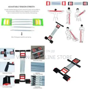 Chest Expander With 5 Springs Adjustable Breast Enhancer Steel Spring
