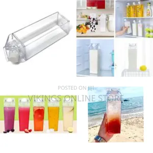 Acrylic Juice Water Bottle Square Fridge Milk Bottles Portable
