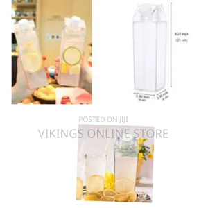 Acrylic Juice Water Bottle Square Fridge Milk Bottles Portable