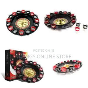 Spin Wheel Roulette Set With Ball Fun Game Set (2 Balls And 16 Glasses