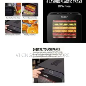 Sonifer 6 Layer Fruits Food Dehydrator Dryer - Black