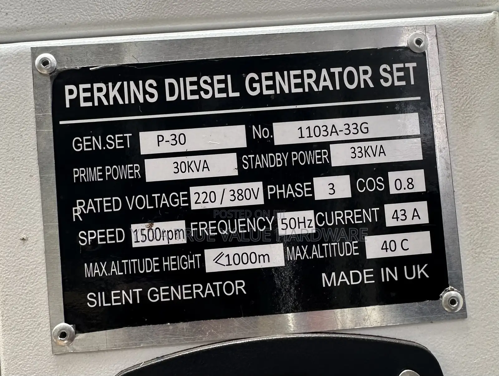 Perkins 20kva Diesel Generator