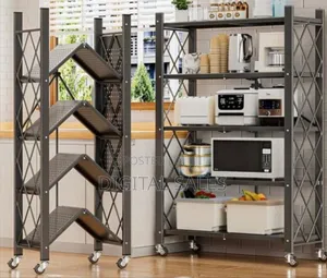 A 5-tier Foldable Metal Shelf Storage Rack