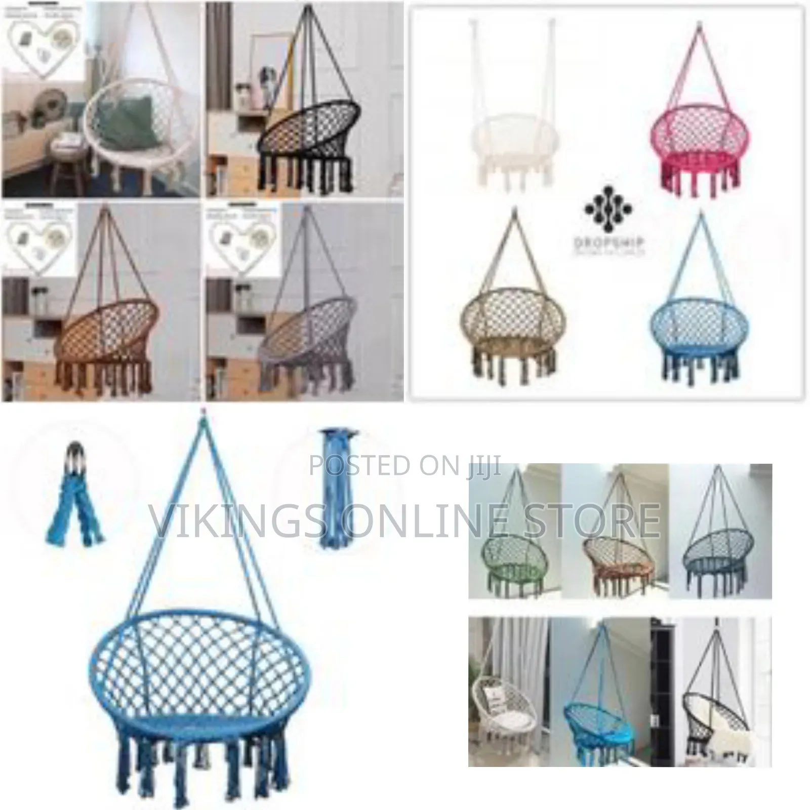 Hammock Chair Hanging Macrame Swing With Cushion and Hardware Kits Max