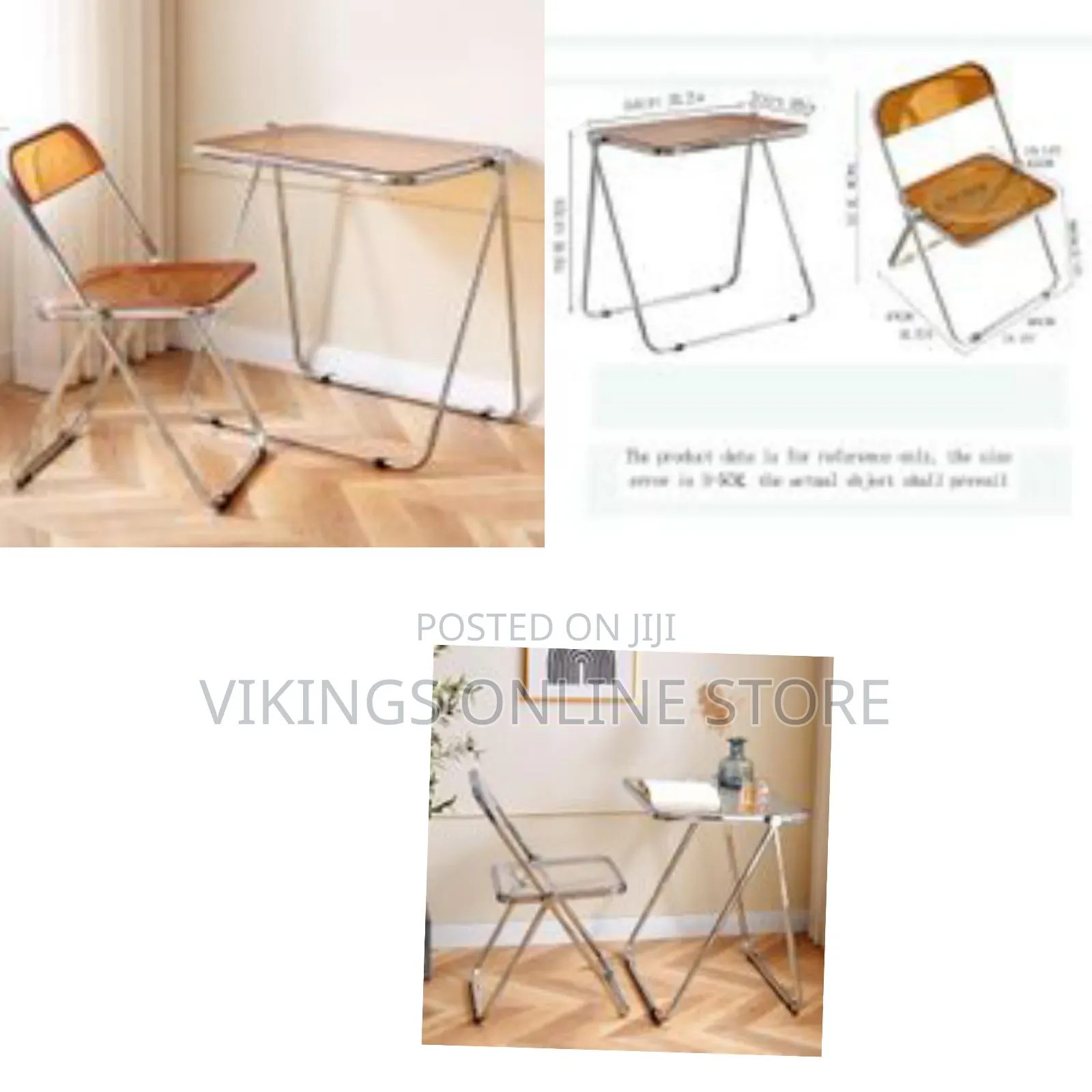 Portable Stackable Folding Tv Acrylic Serving Tray Tables Chair Set
