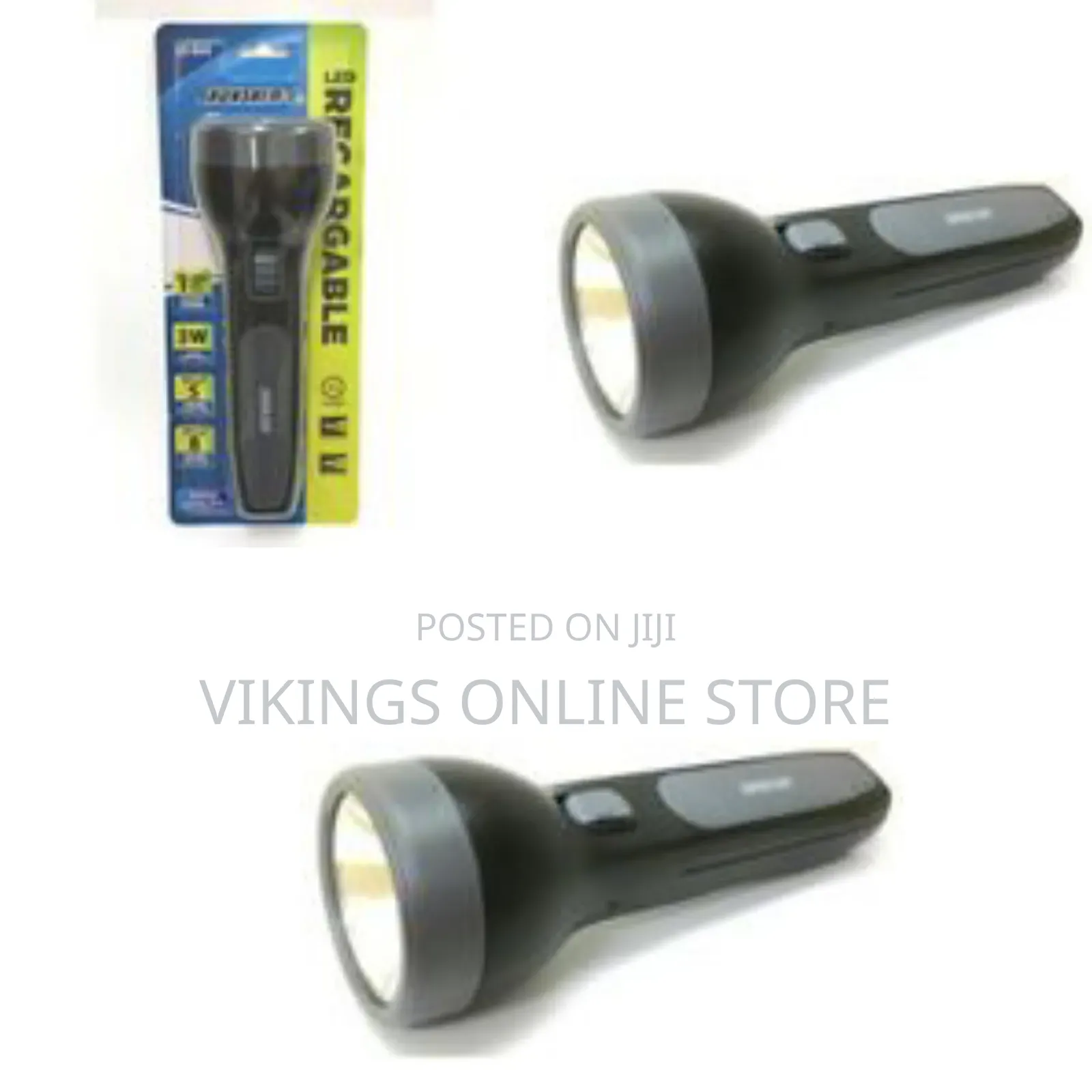 3w High Quality Super Bright Led Rechargeable Torch Light-Black