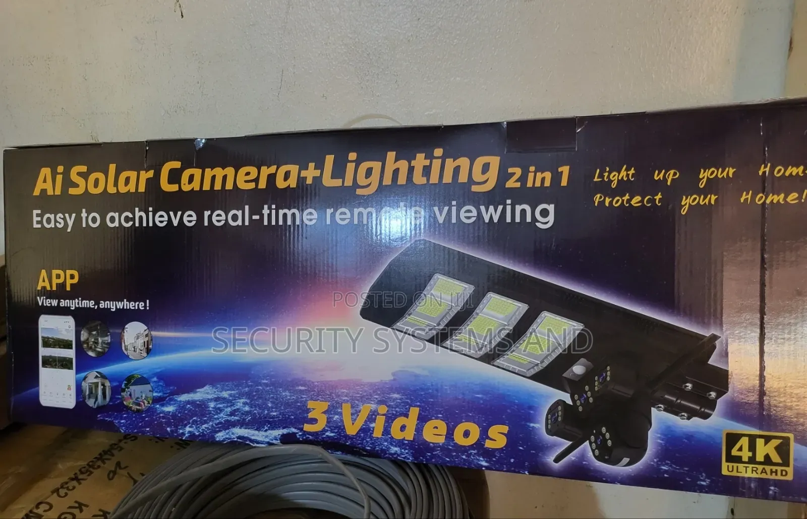 Solar Street Light With 3 Lens 4g Solar Camera, Motion Sensor,