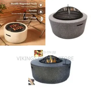 2 in 1 Fire Pit With BBQ Cooking Grill Shelf for Outdoor Garden