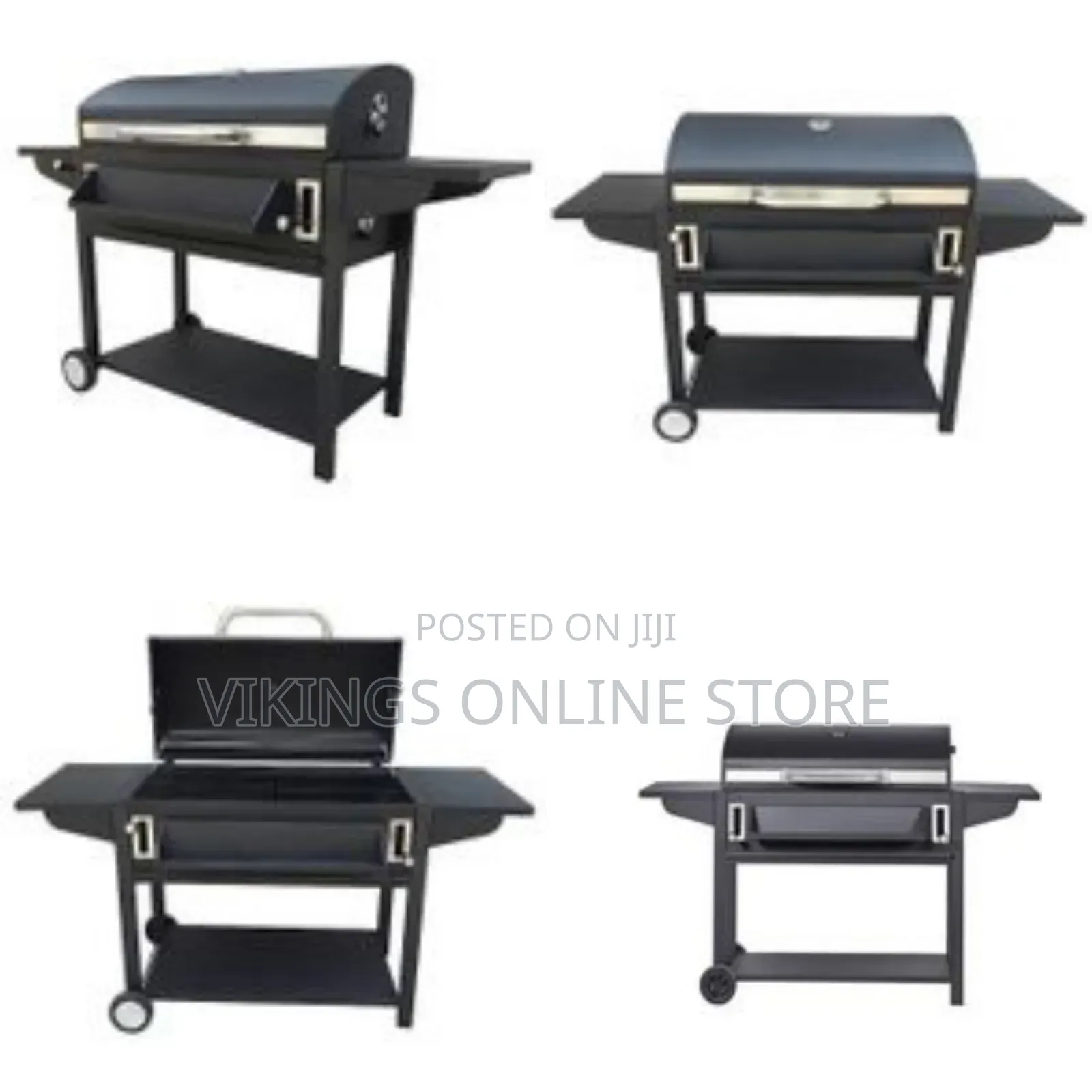 Adjustable Foldable Square Charcoal BBQ Smoker Grill Barbecue Cast
