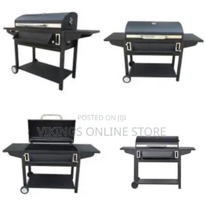 Adjustable Foldable Square Charcoal BBQ Smoker Grill Barbecue Cast