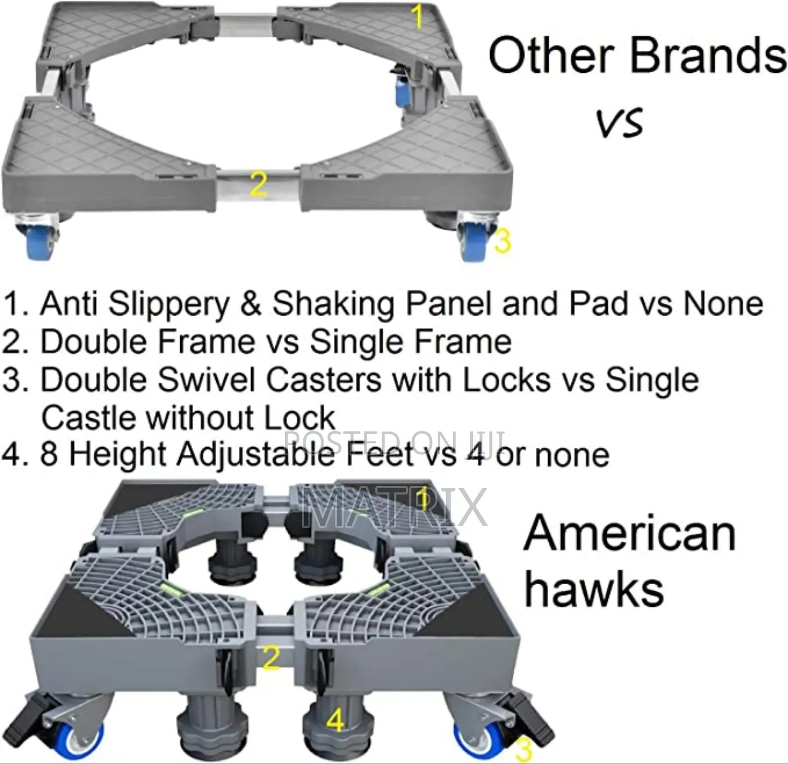 Fridge Stand Mobile Base And 4 Strong Feet For Washing Machine Stand