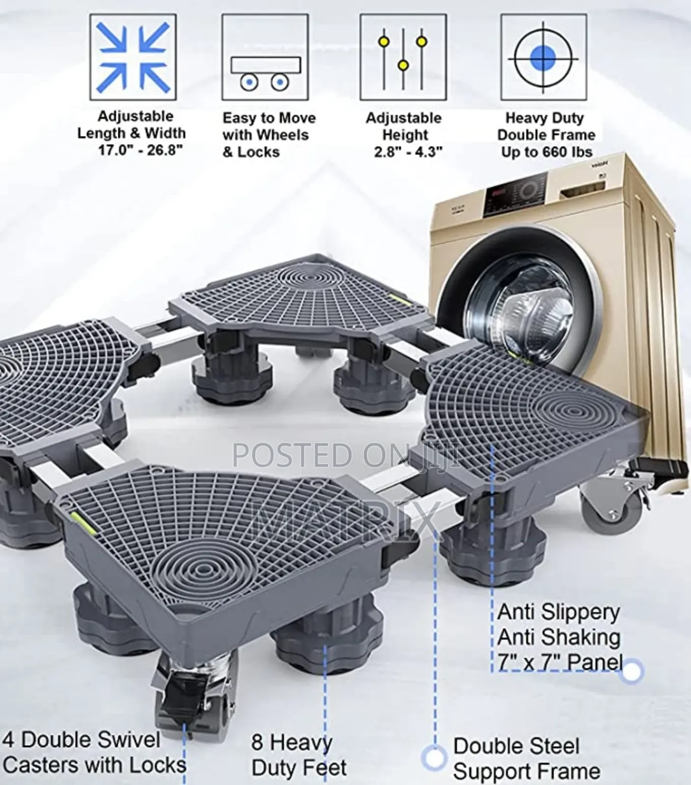 Fridge Stand Mobile Base And 4 Strong Feet For Washing Machine Stand