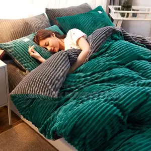 Ribbed Striped Bedding Coral Duvets