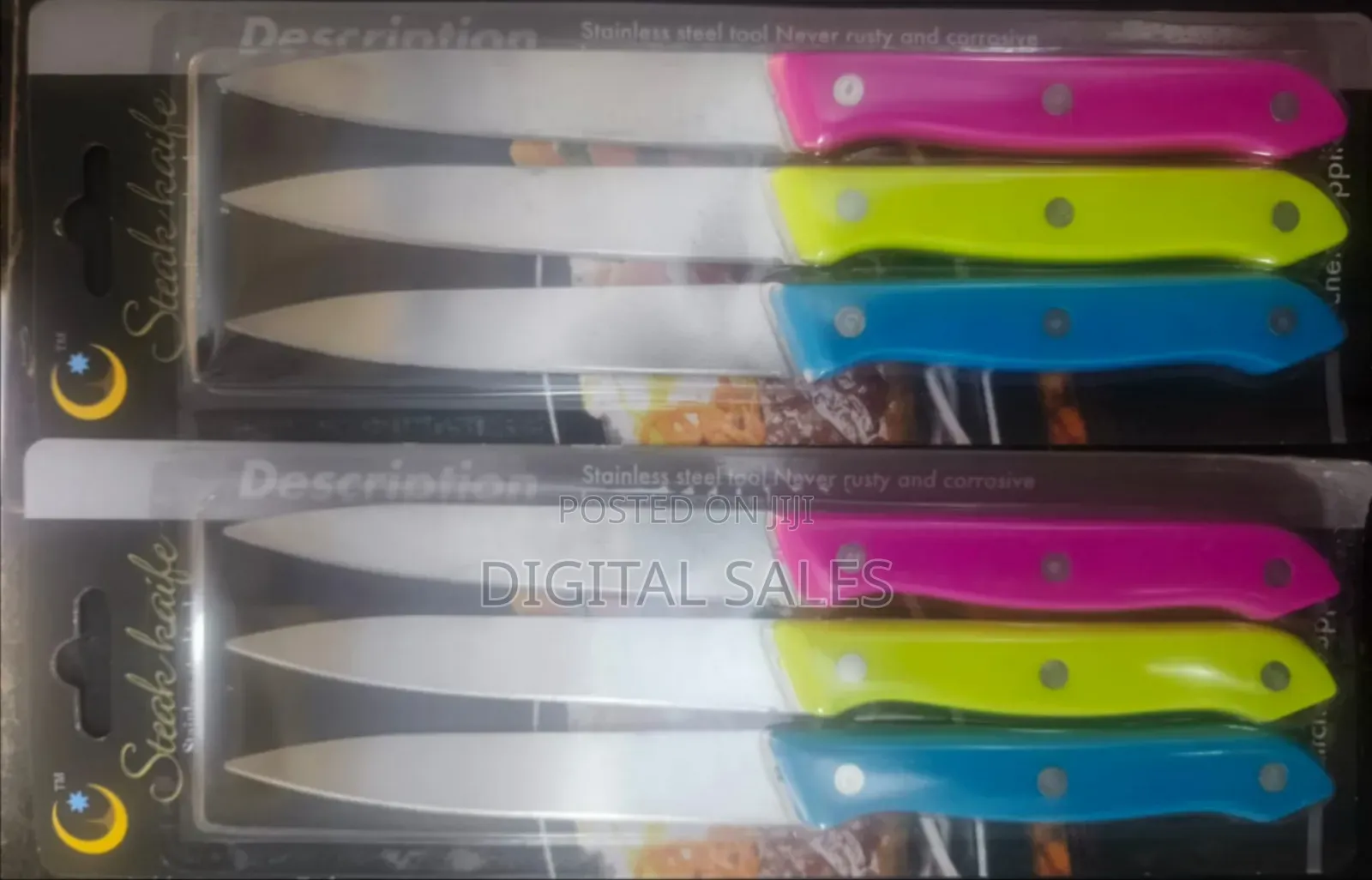 6-Piece Colorful Stainless Steel Steak Knife