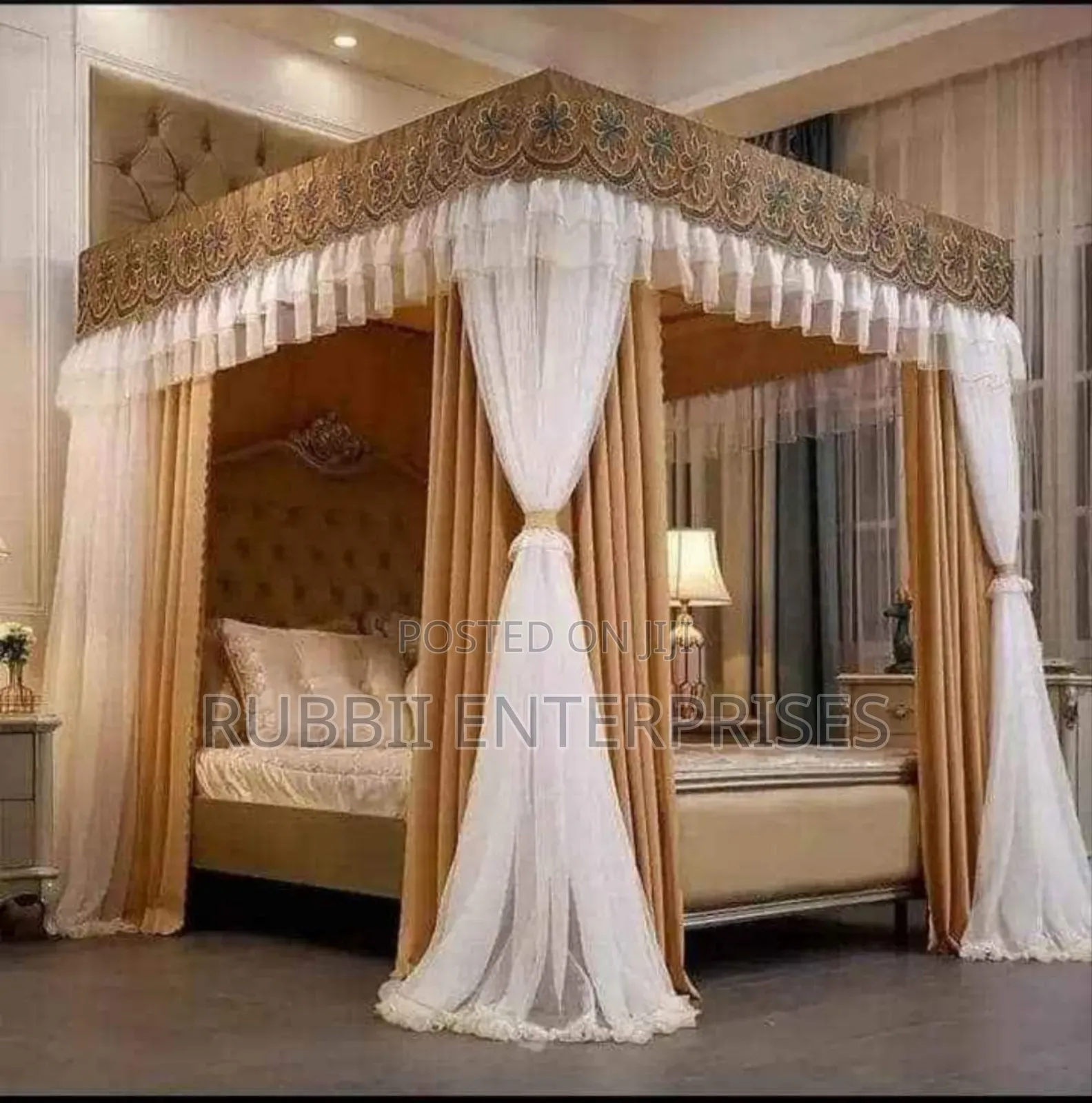 Four Stand Curtain Net ~ Brown