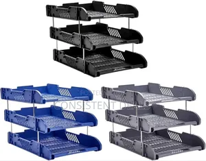 3 Compartment Plastic Document Organizer