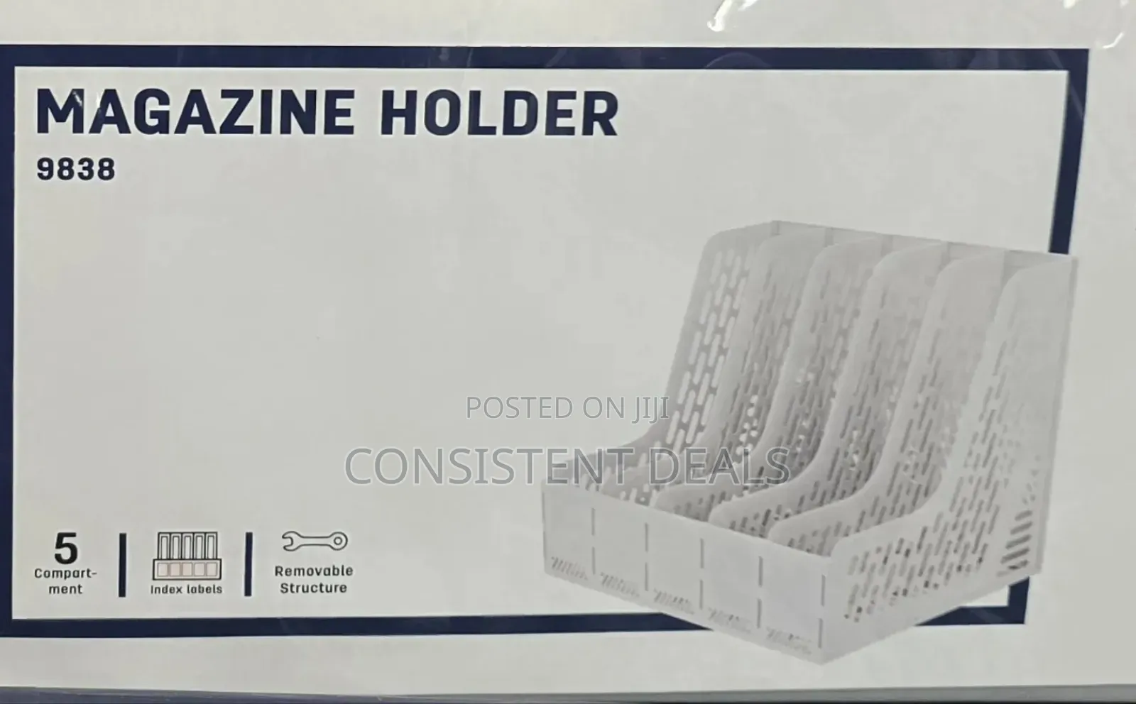 5 Compartment File Magazine Holder Organizer