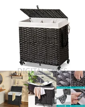 Woven Rolling Laundry Hamper