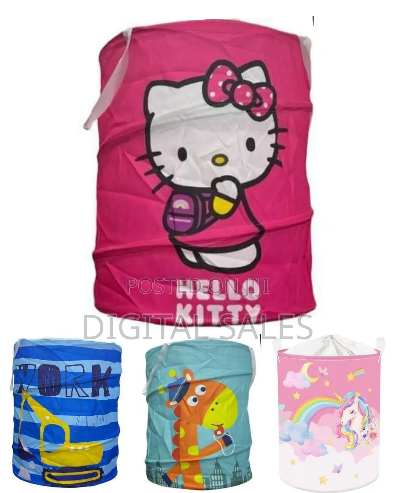 Whimsical Unicorn Fabric Storage Hamper With Drawstring Closure