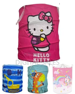 Whimsical Unicorn Fabric Storage Hamper With Drawstring Closure