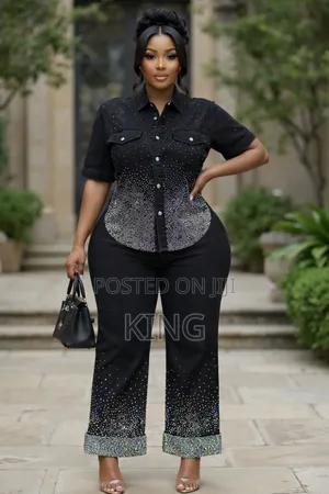Two-Piece Flared Denim Set