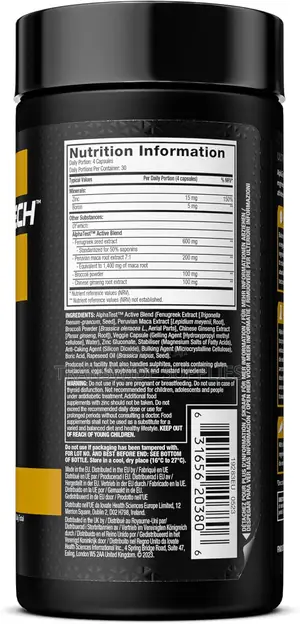 Muscletech Alphatest Testosterone Booster for Men, Training Muscle