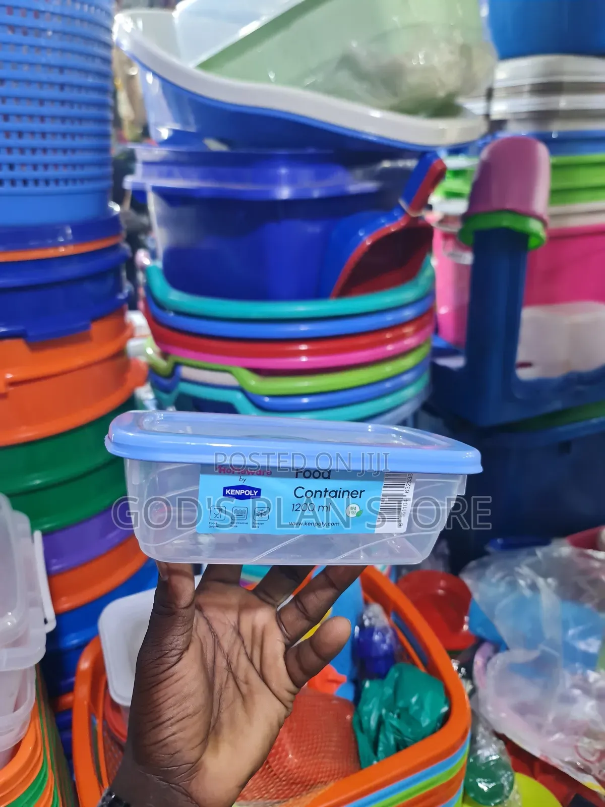 Plastic Food Container and Lid 1200mls