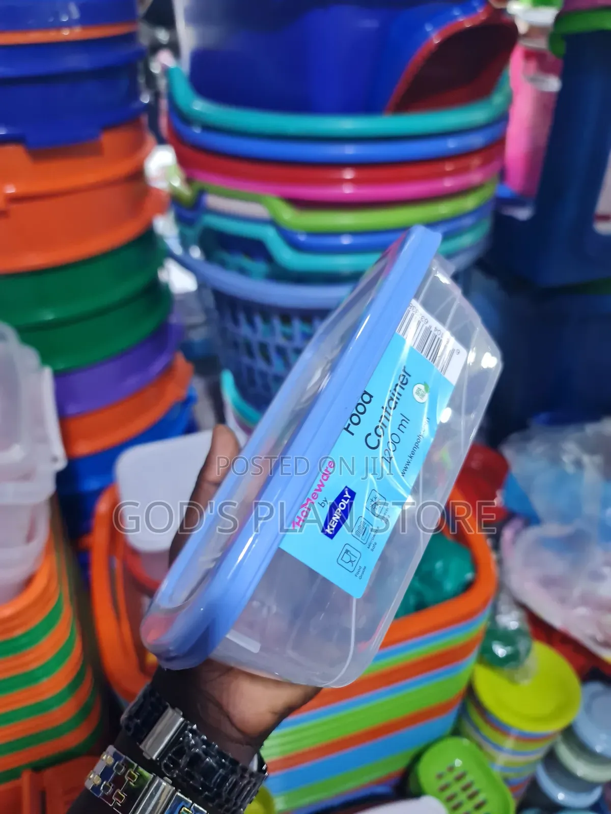 Plastic Food Container and Lid 1200mls