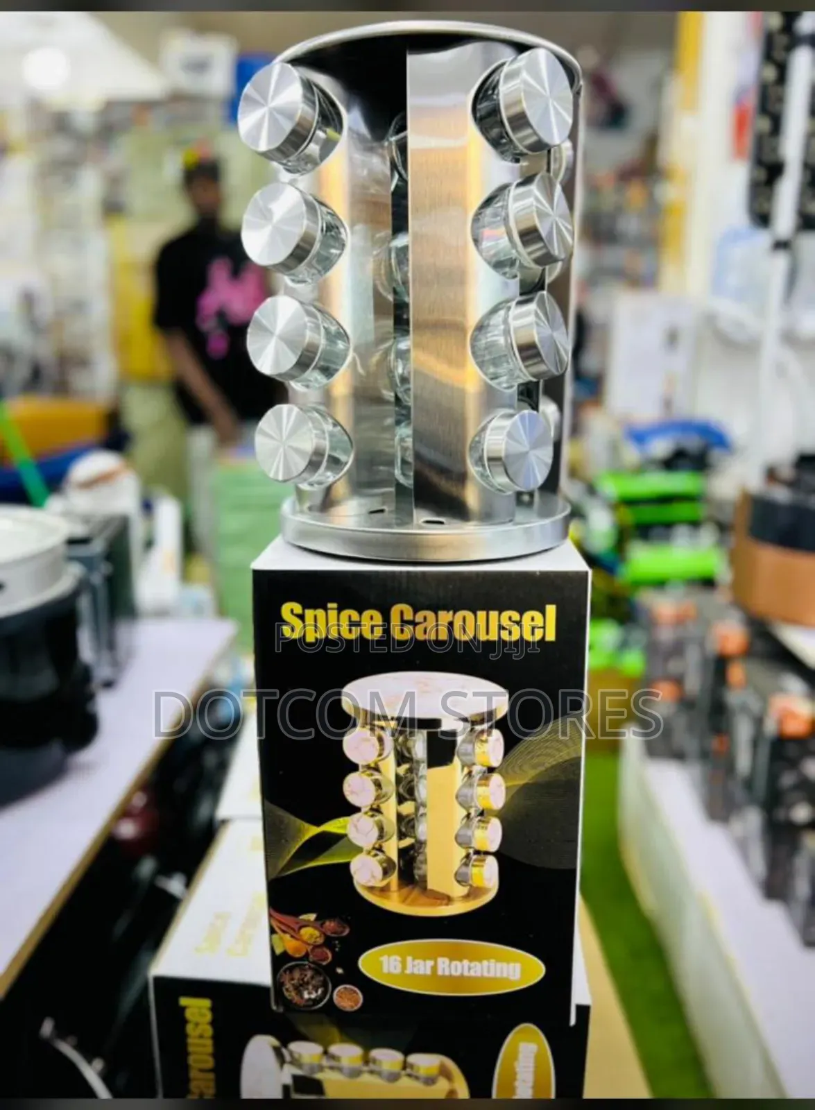 16-Jar Rotating Spice Rack Tower