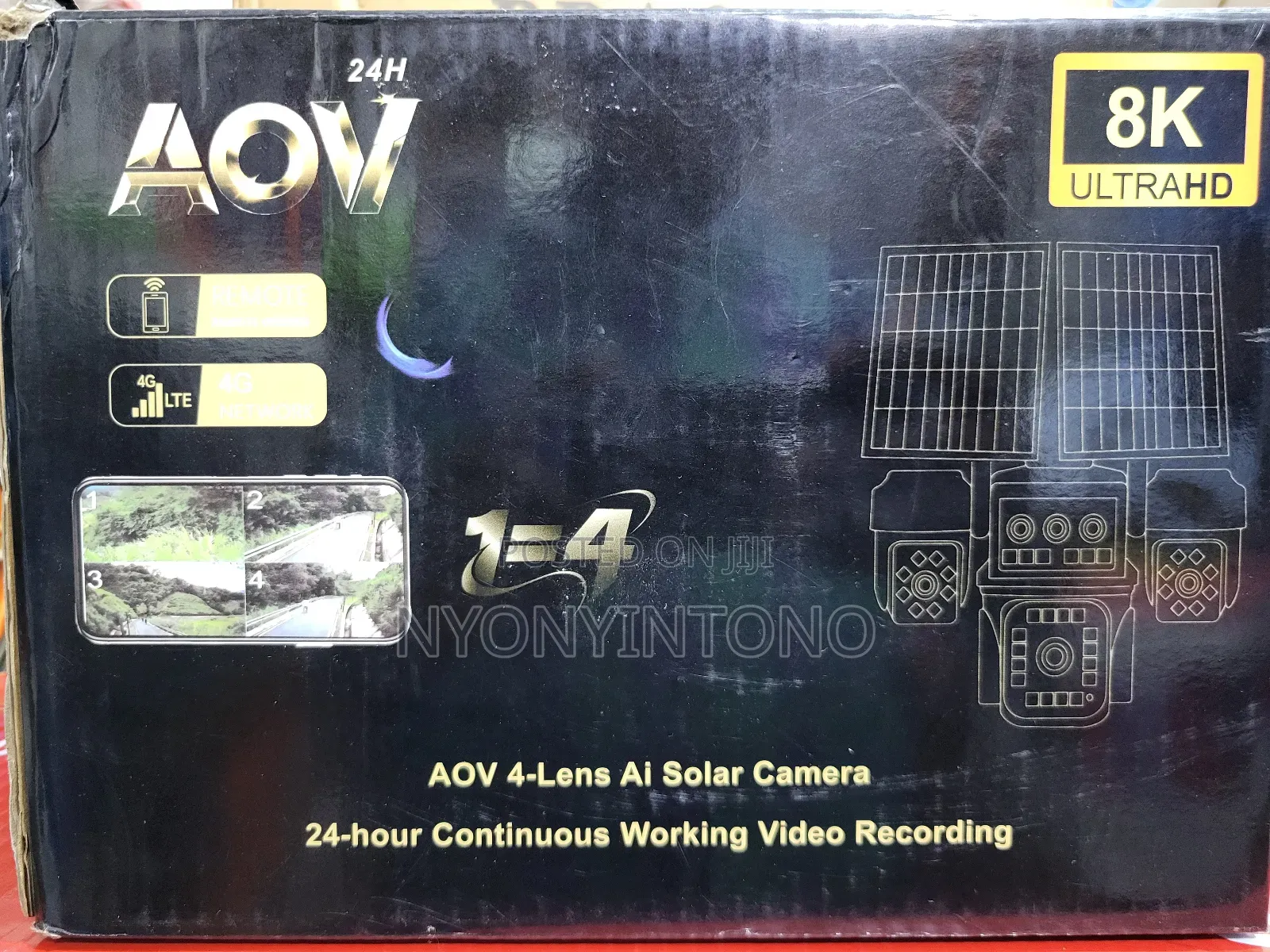 Aov 4lens 4screen 4g Wireless Solar Camera With Night Lights