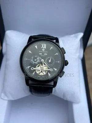 Patek Phillipe Black Face Men's Authentic Mechanical Wrist Time Piece