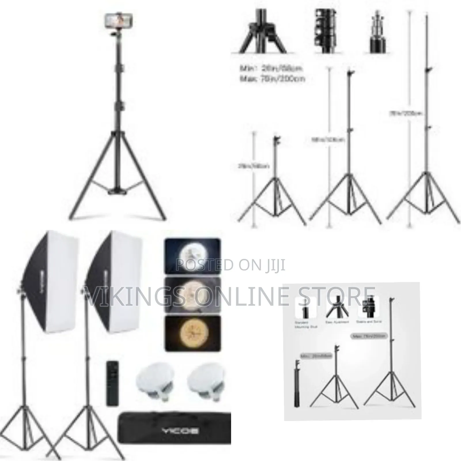 2.1 M Big Tripod Stand for Led Ring Light Phone and Camera Adjustable